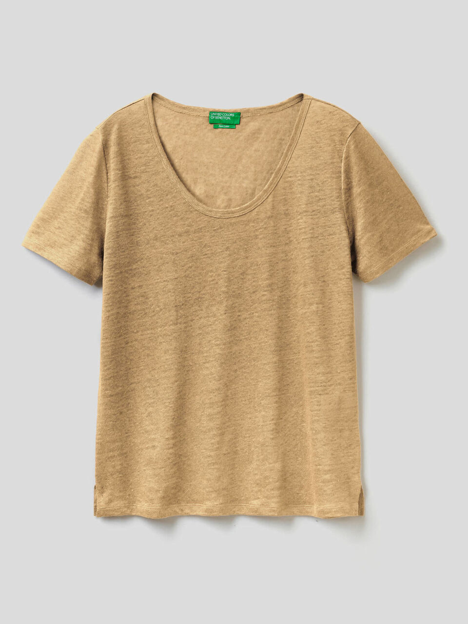 Camiseta de cuello redondo de 100% lino image number 1