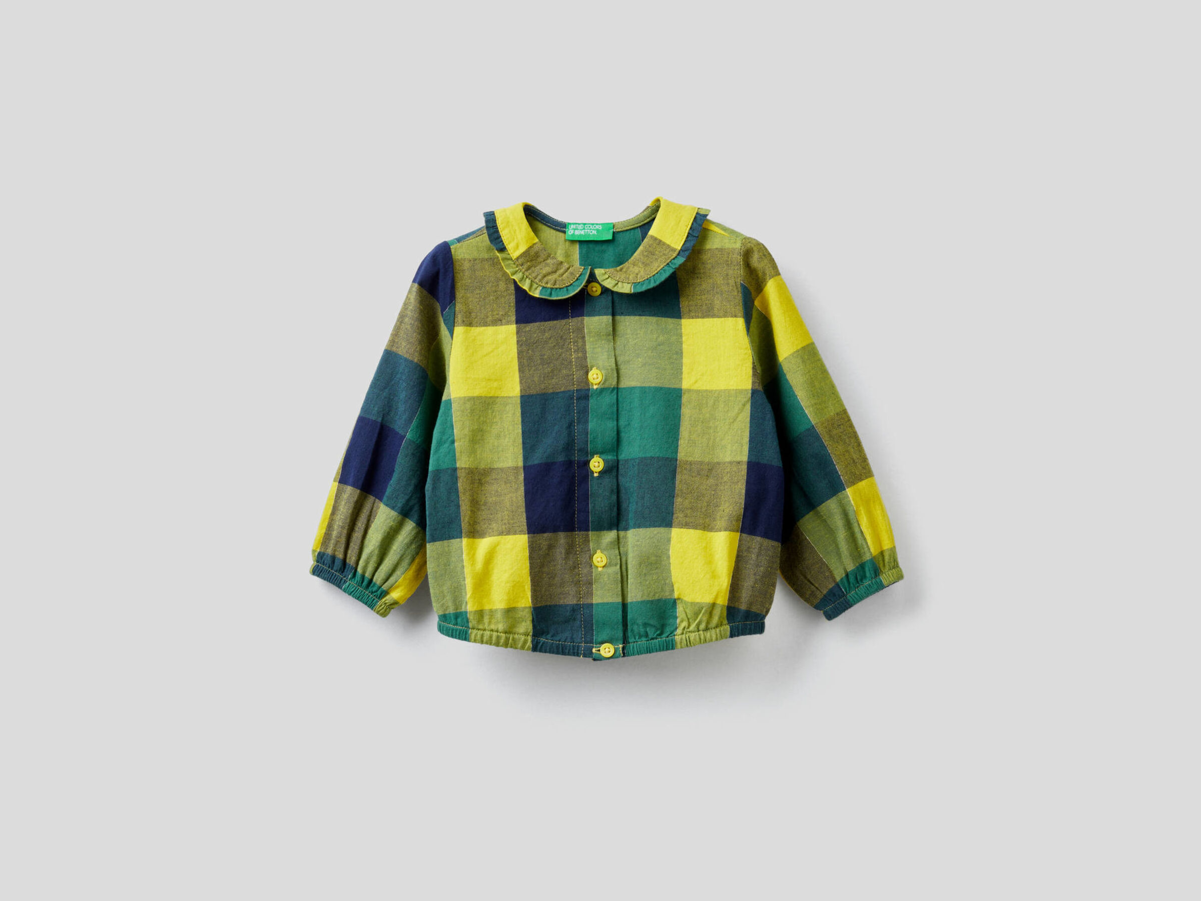 Camisa de cuadros en tela de algodón image number null