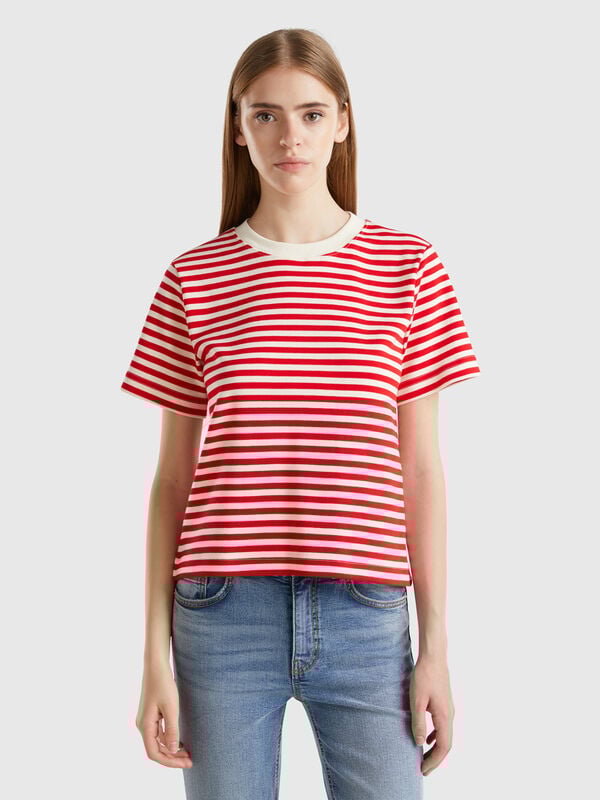 Camiseta de rayas de algodón cálido Mujer