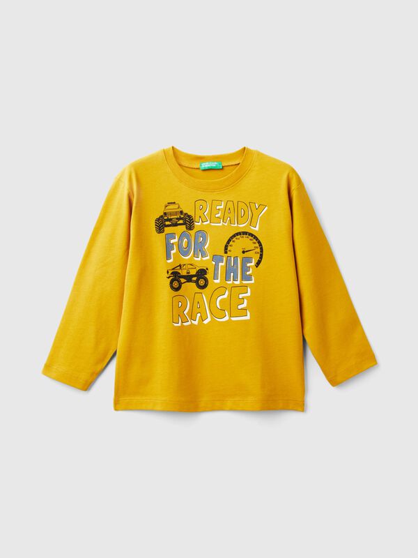 Camiseta con estampado de algodón orgánico cálido Niño