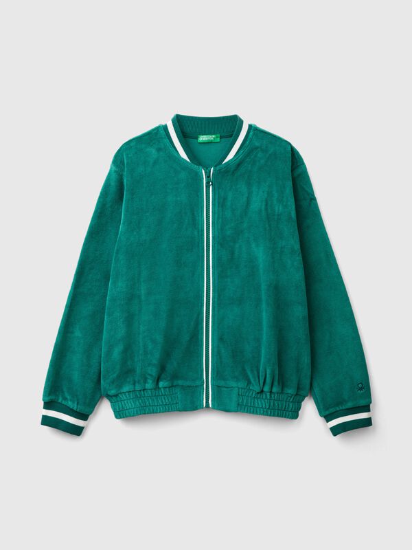 Sudadera de estilo bómber de chenilla Niña