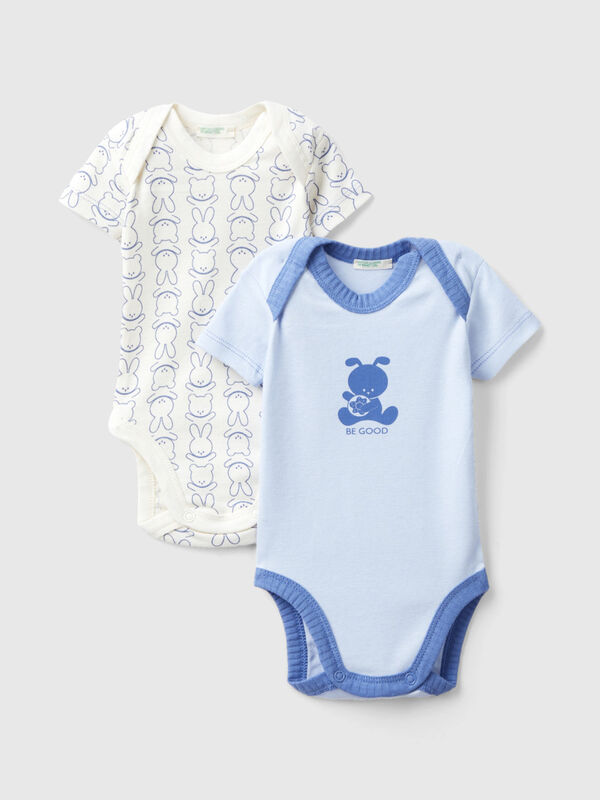 Pack de 2 bodies para bebé recién nacido con cuello polo y bolsillo - azul  claro