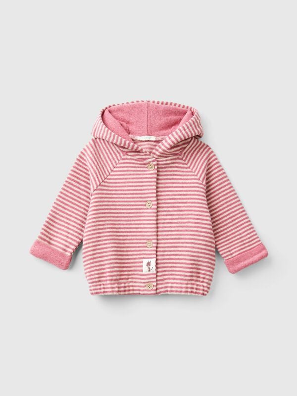 Sudadera de rayas de algodón mixto reciclado Recién nacidos