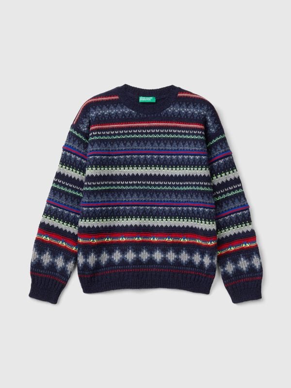 Jersey de jacquard de lana mixta Niño