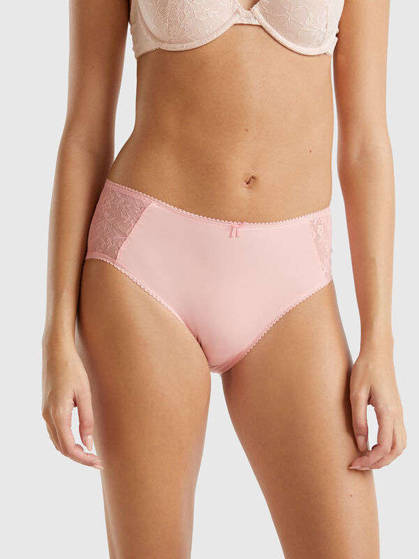 Culotte con inserciones de encaje Mujer