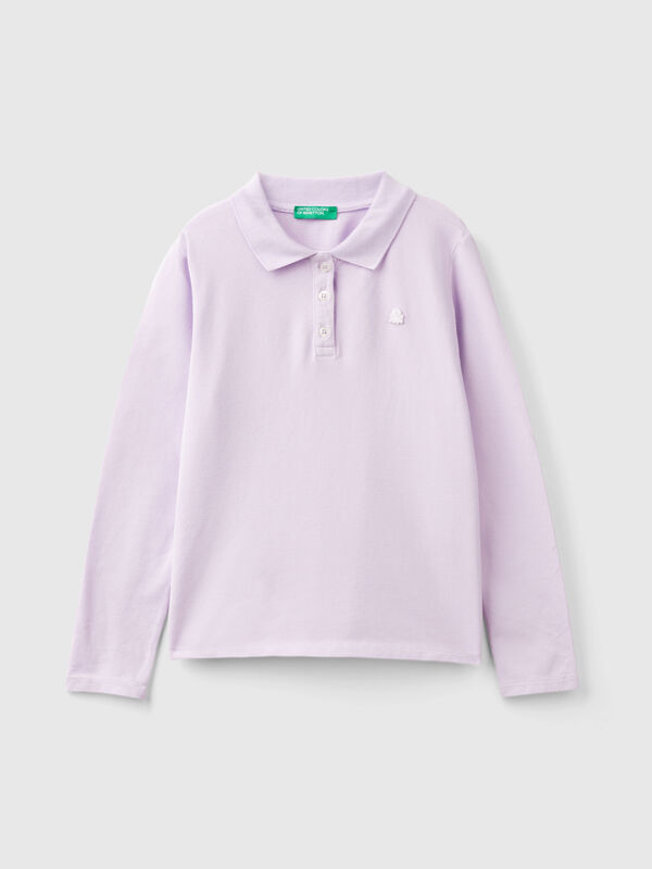 Polo de manga larga de algodón orgánico Niña