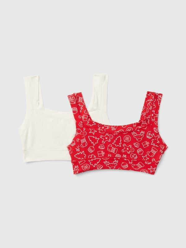 Dos sujetadores brassiere de algodón super stretch Niña