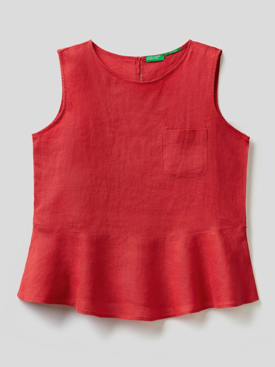 Blusa de puro lino sin mangas image number 1