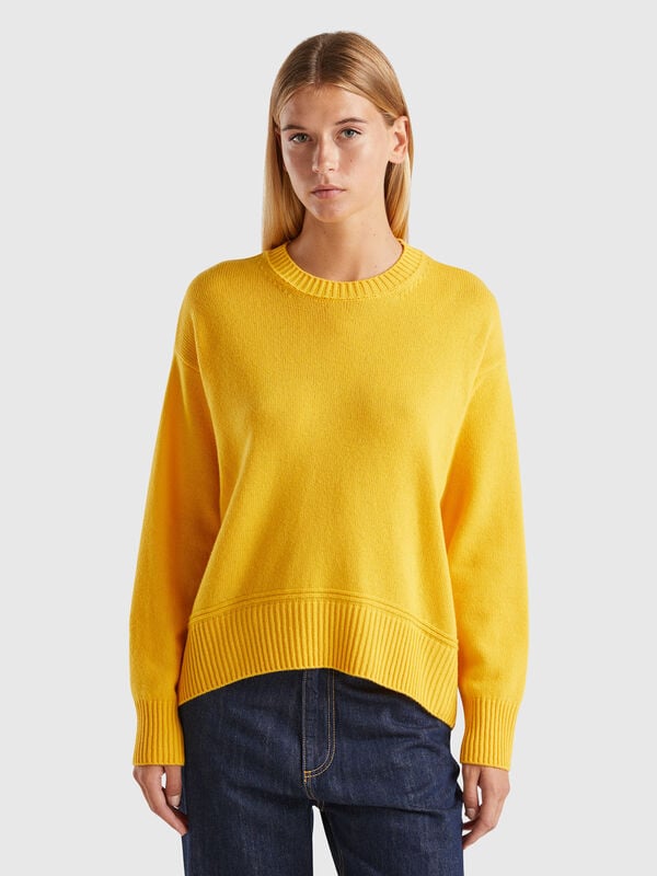 Jersey boxy fit de lana mixta Mujer