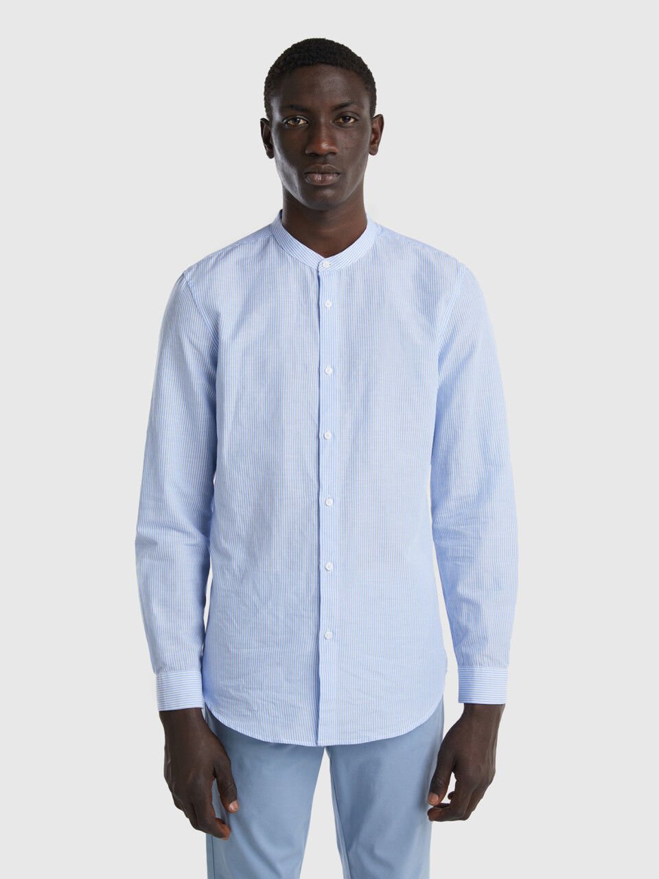 Camisa Cuello Mao Hombre Nueva Colecci n 2024 Benetton