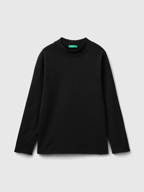 Camiseta de cuello alto de canalé Niño