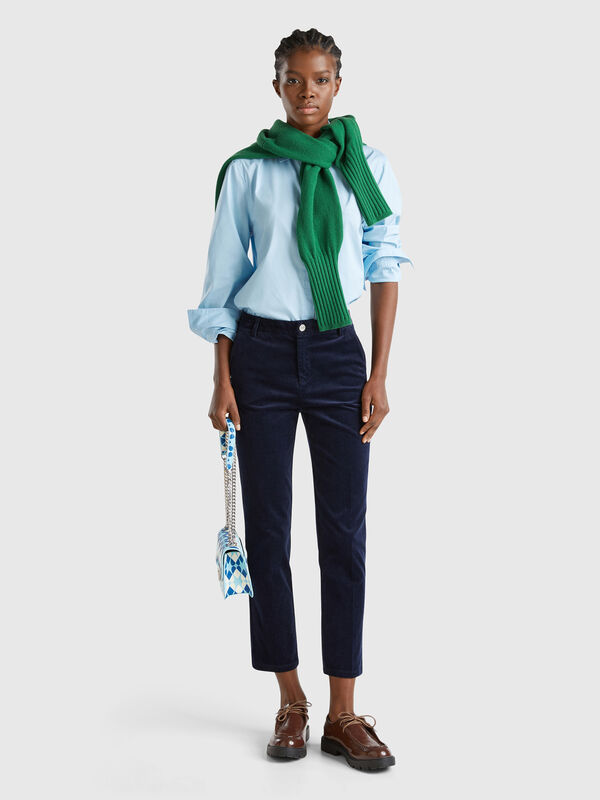 Pantalones chinos de pana elástica Mujer