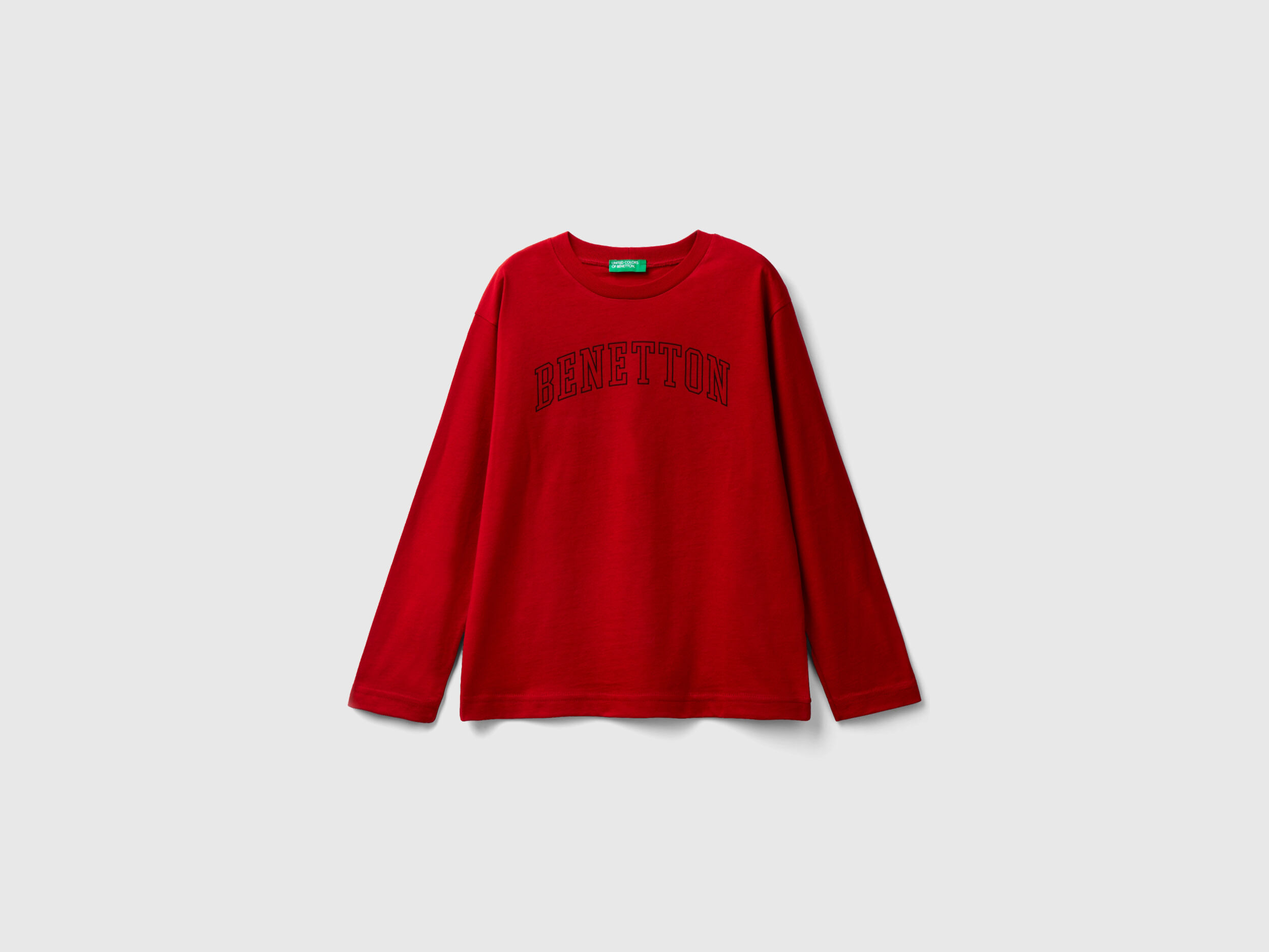 Camiseta de manga larga con logotipo Rojo Benetton