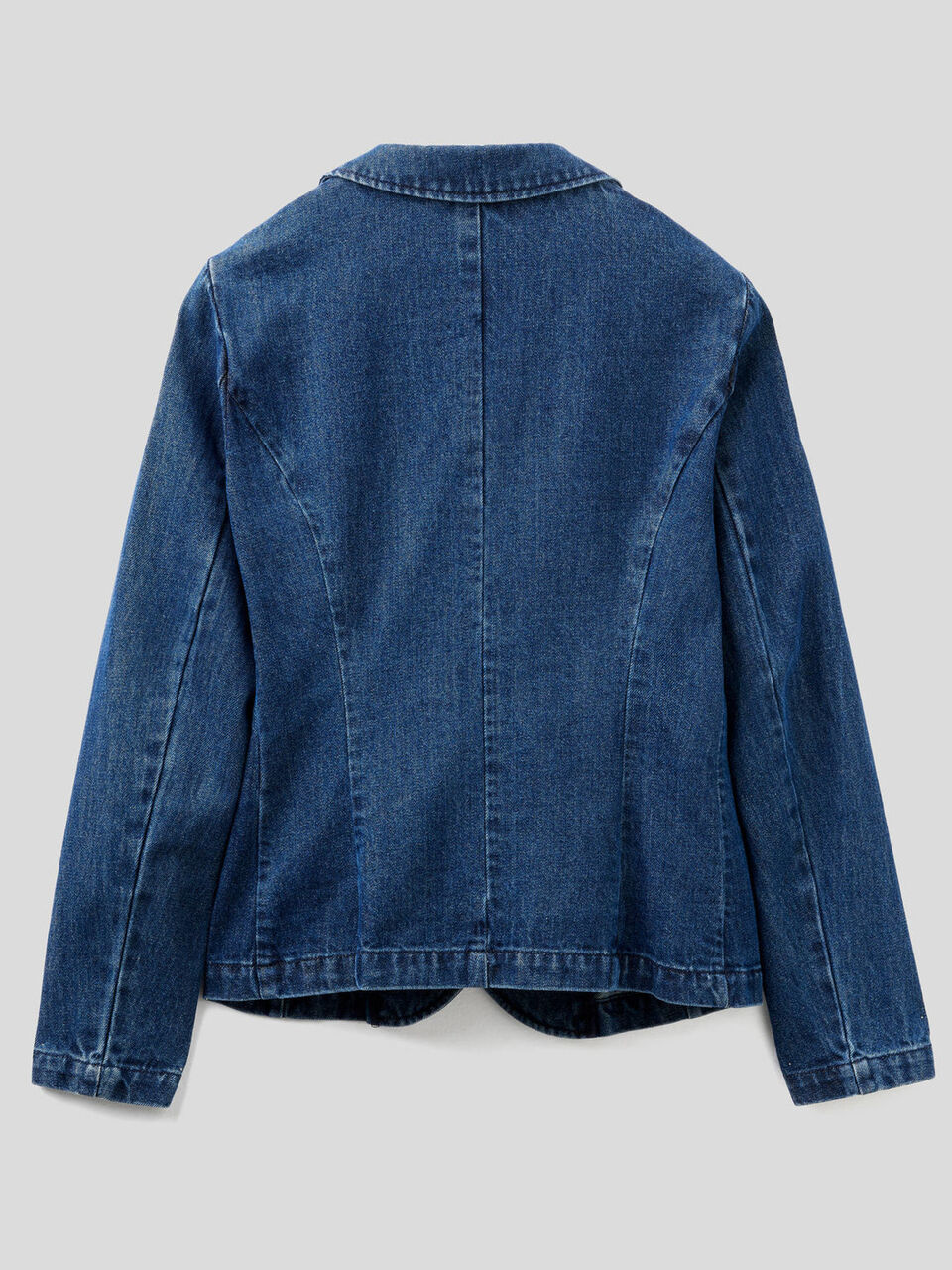 Blazer entallado en denim de algodón Mujer image number 2