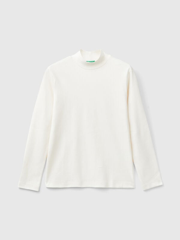 Camiseta de cuello alto de canalé Niño