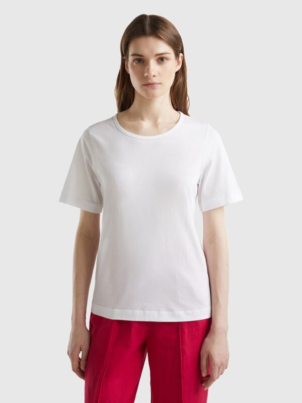 Camiseta blanca de manga corta Mujer