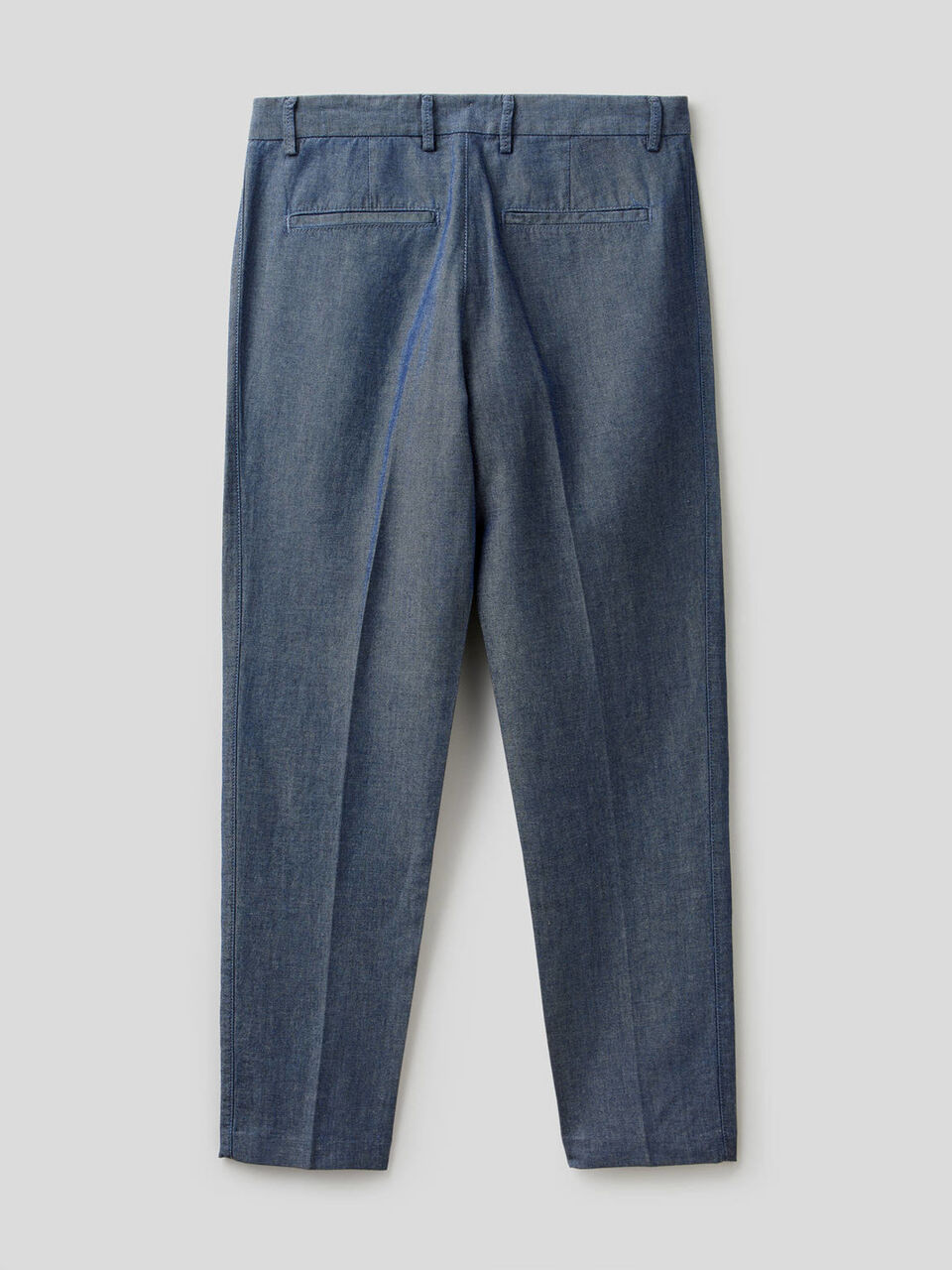 Pantalón en denim de algodón y lino mixto image number null