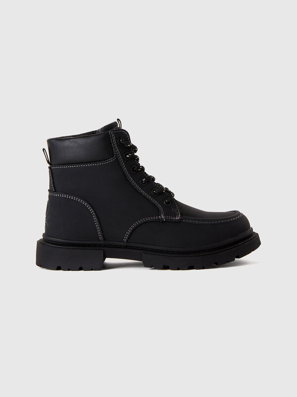 Botas militares negras con cordones Niño