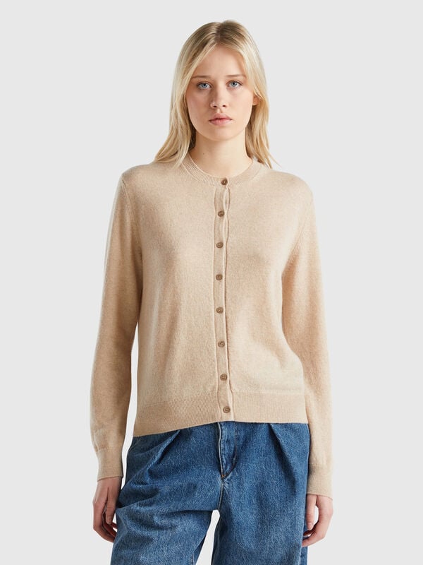 Cárdigan beige de 100 % cachemir Mujer