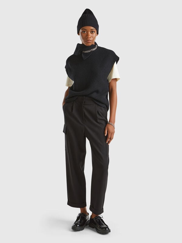 Pantalón cargo de viscosa mixta Mujer