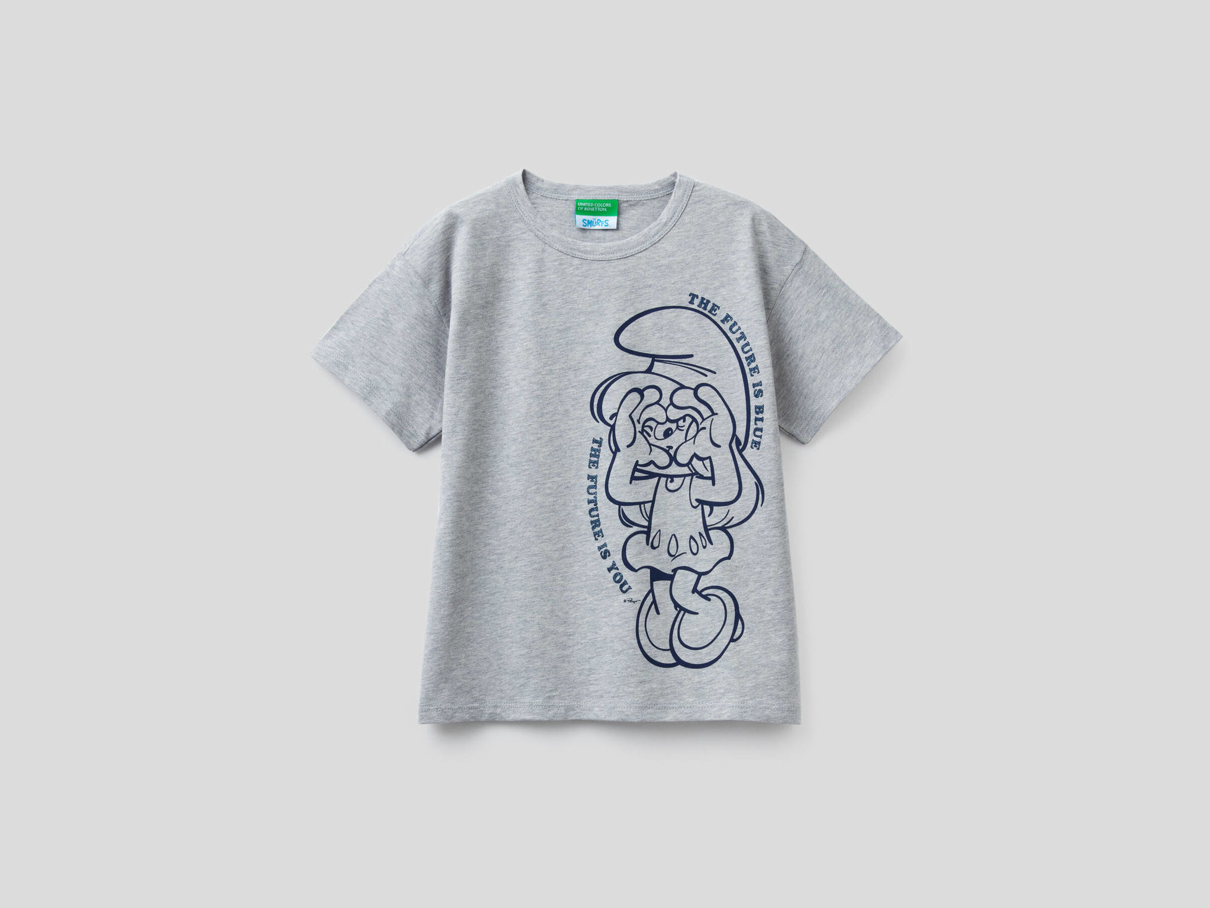 Camiseta boxy con estampado de pitufos image number null
