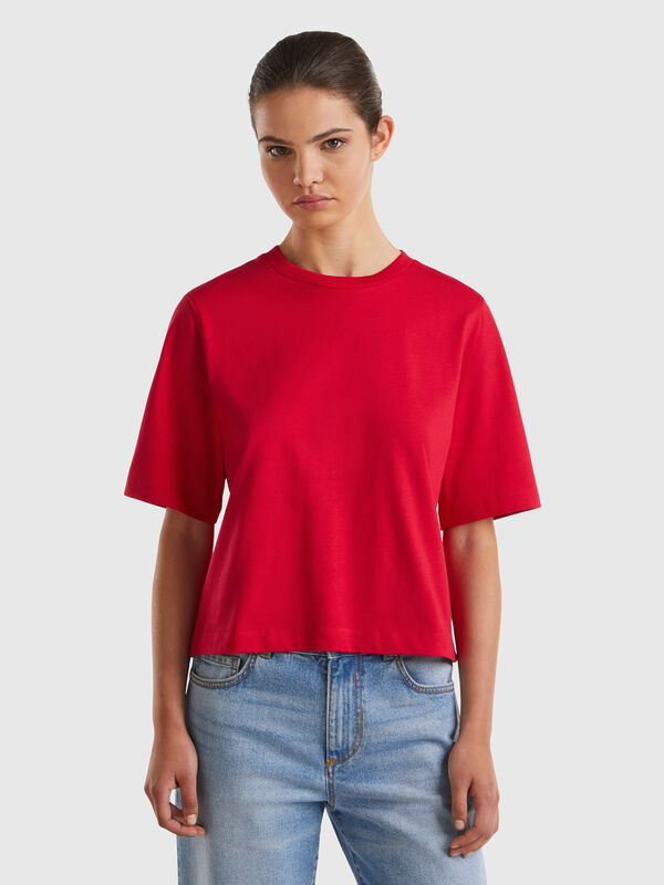 Camiseta boxy fit de 100 % algodón Mujer