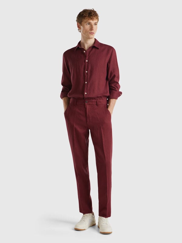Pantalones chinos de puro lino Hombre