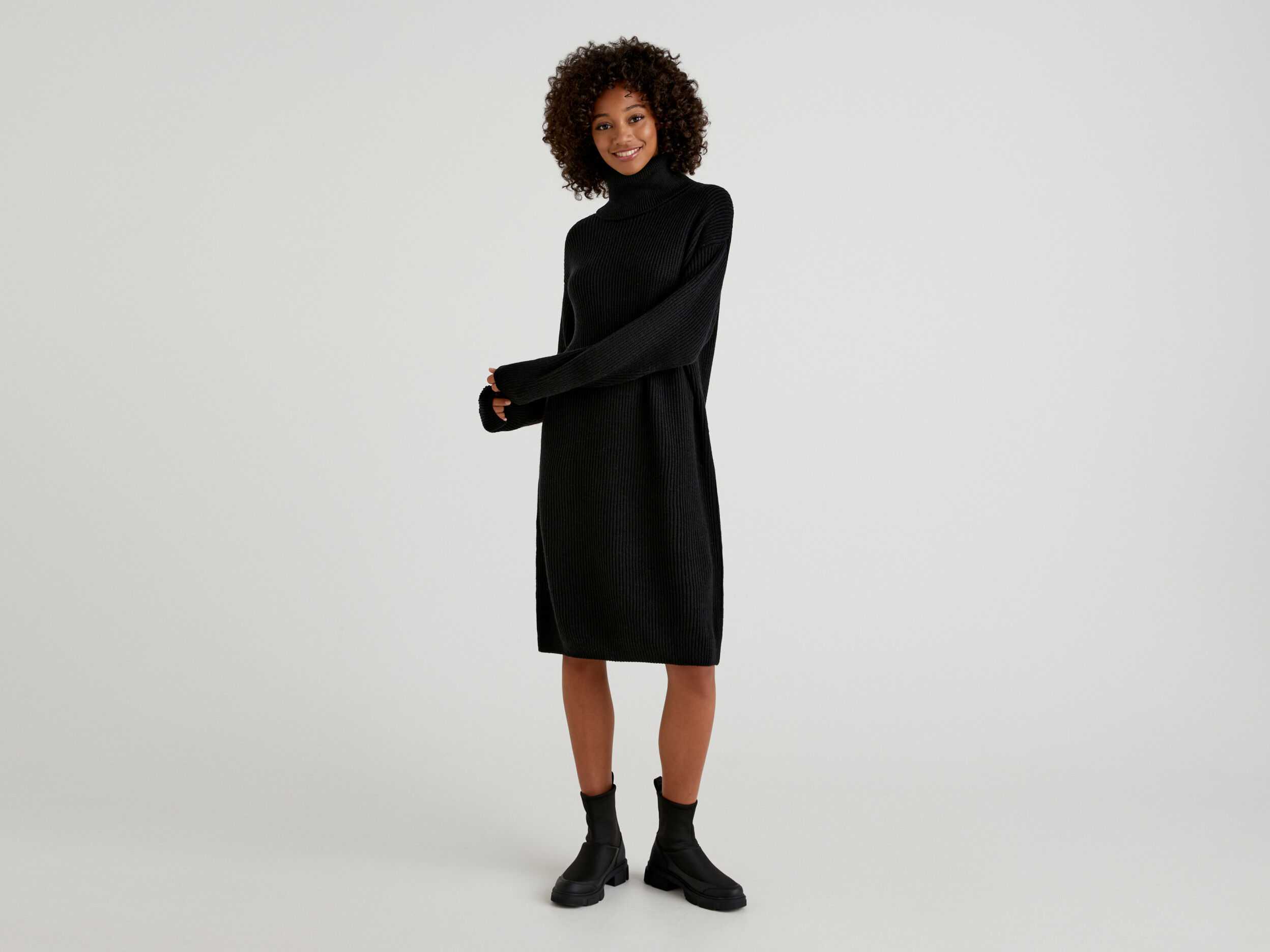Vestido lana deals cuello alto