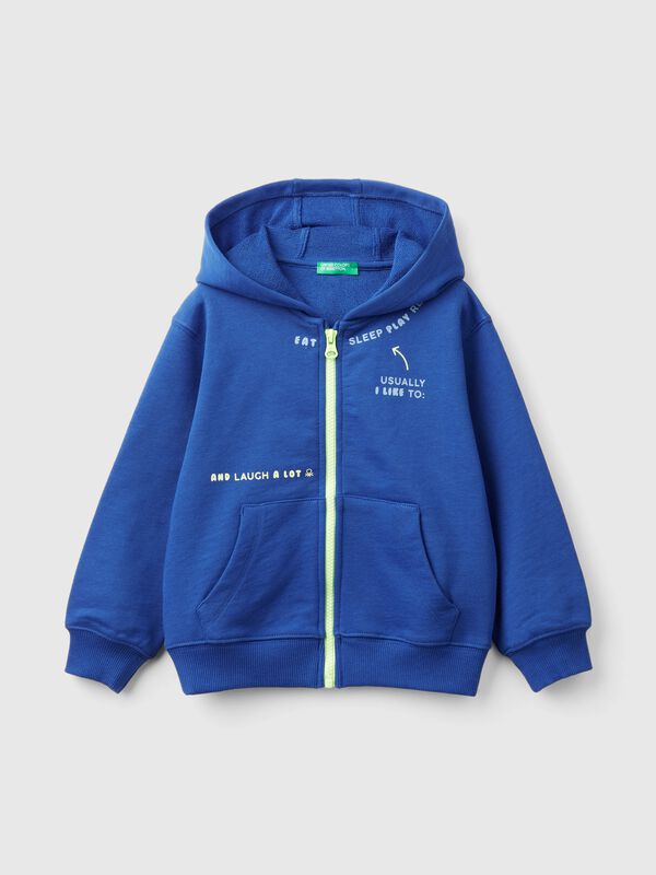 Sudadera con cremallera y estampado Niño