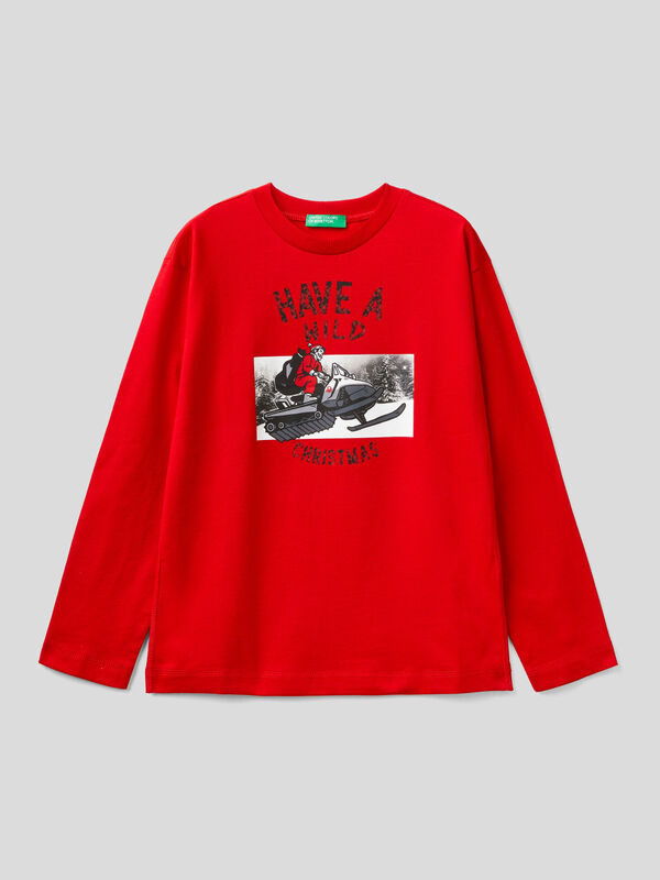 Camiseta navideña con estampado fotográfico Niño