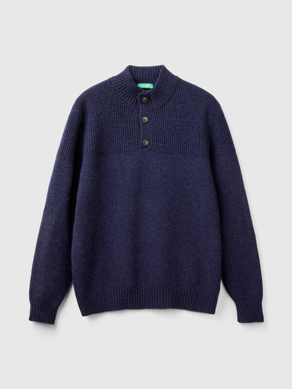 Jersey de pura lana Shetland con cuello alto Jersey de pura lana Shetland con cuello alto Hombre