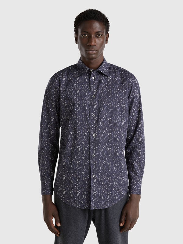 Camisa estampada de algodón orgánico Hombre