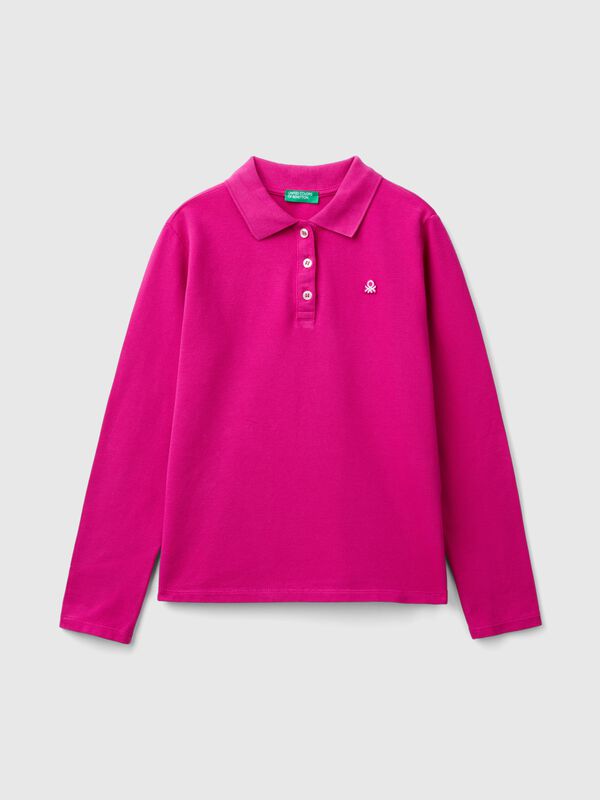 Polo de manga larga de algodón orgánico Niña