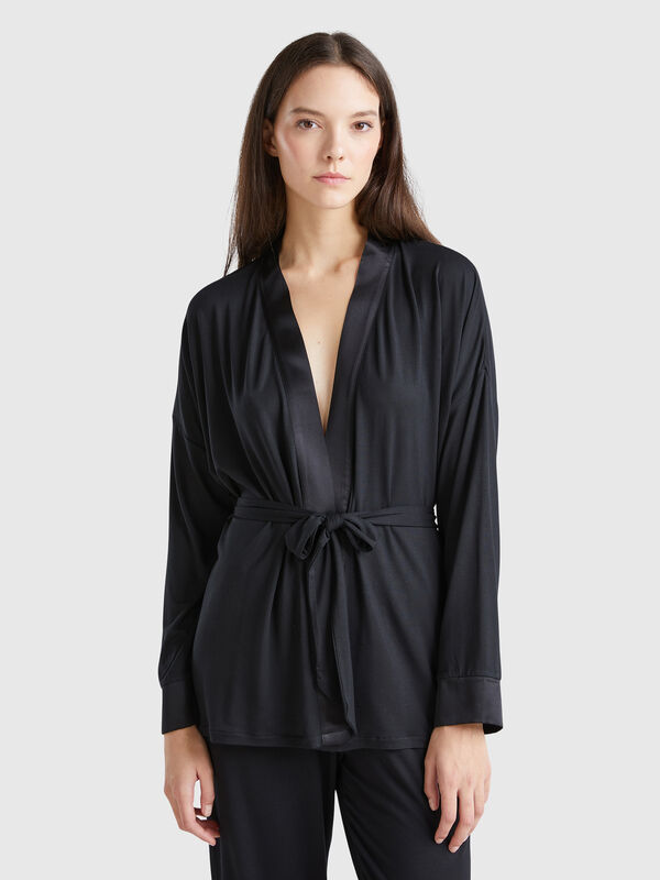 Chaqueta con detalles de seda Mujer