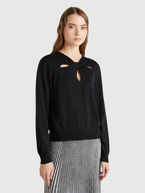 Jersey troquelado con lúrex Mujer