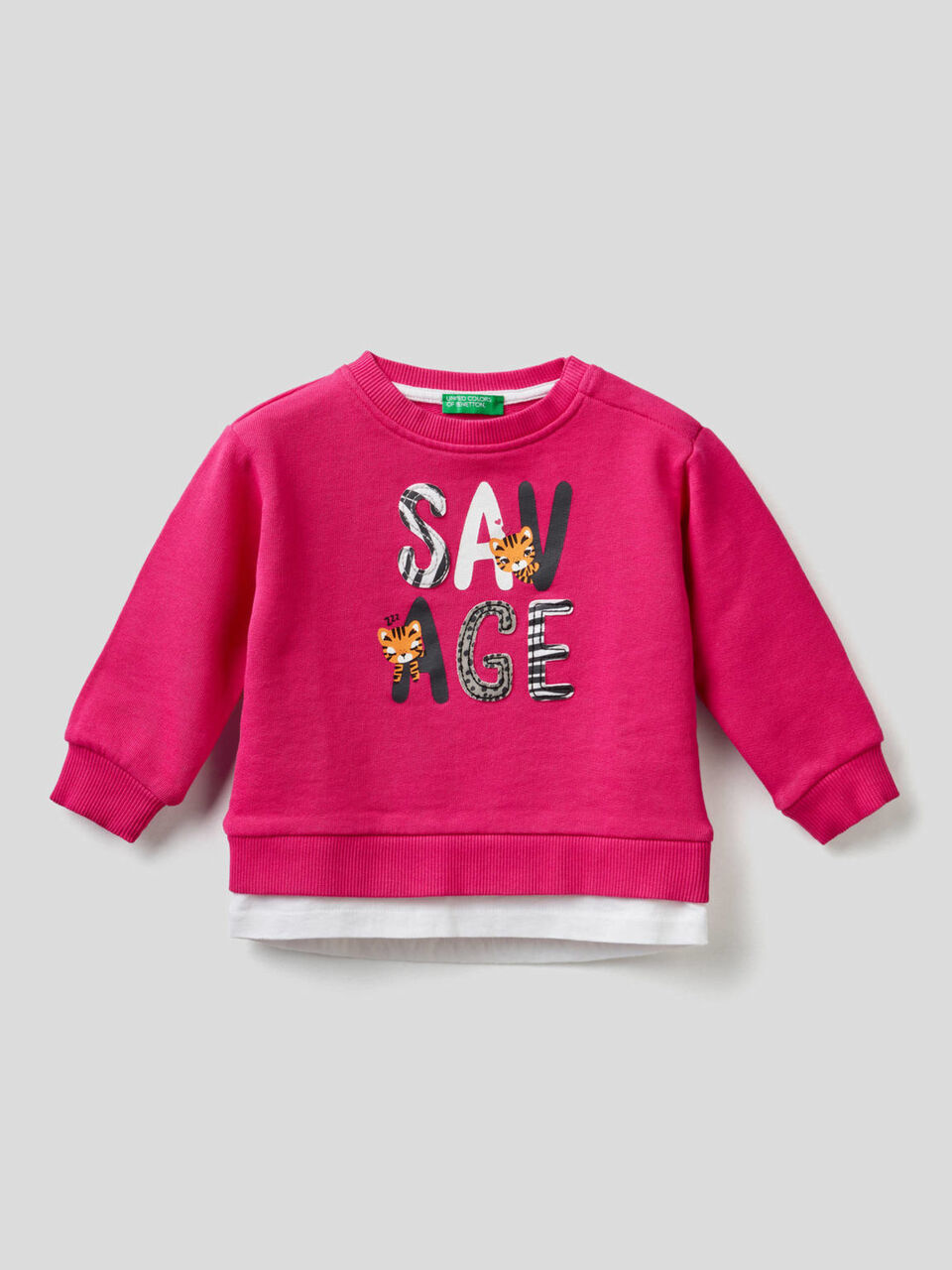 Sudadera estampada con bajo doble image number 1