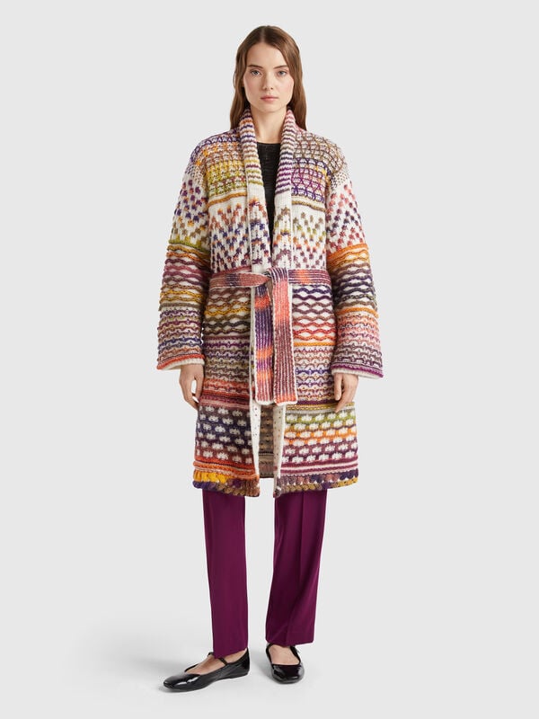 Abrigo de punto multicolor Mujer