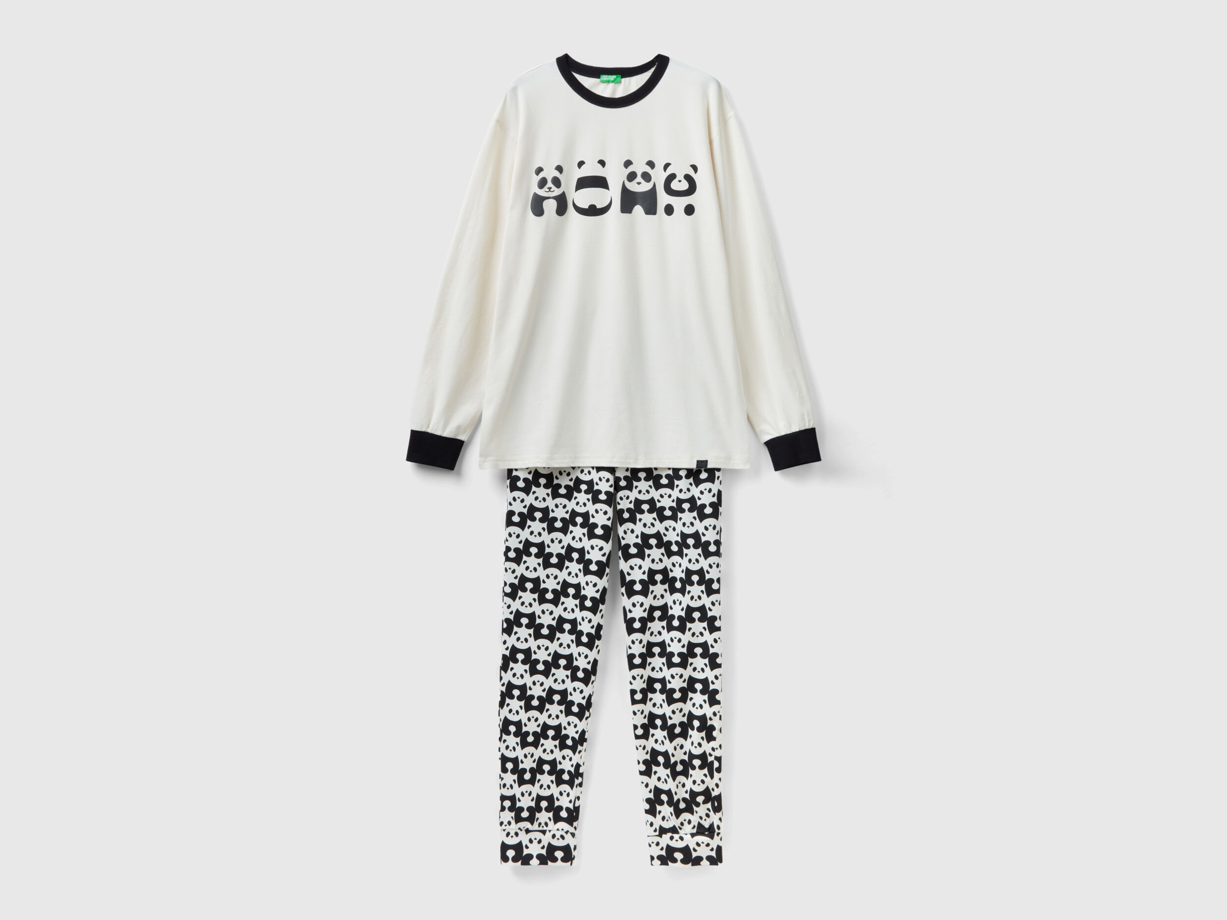 Pijama largo con estampado de panda Multi color Benetton