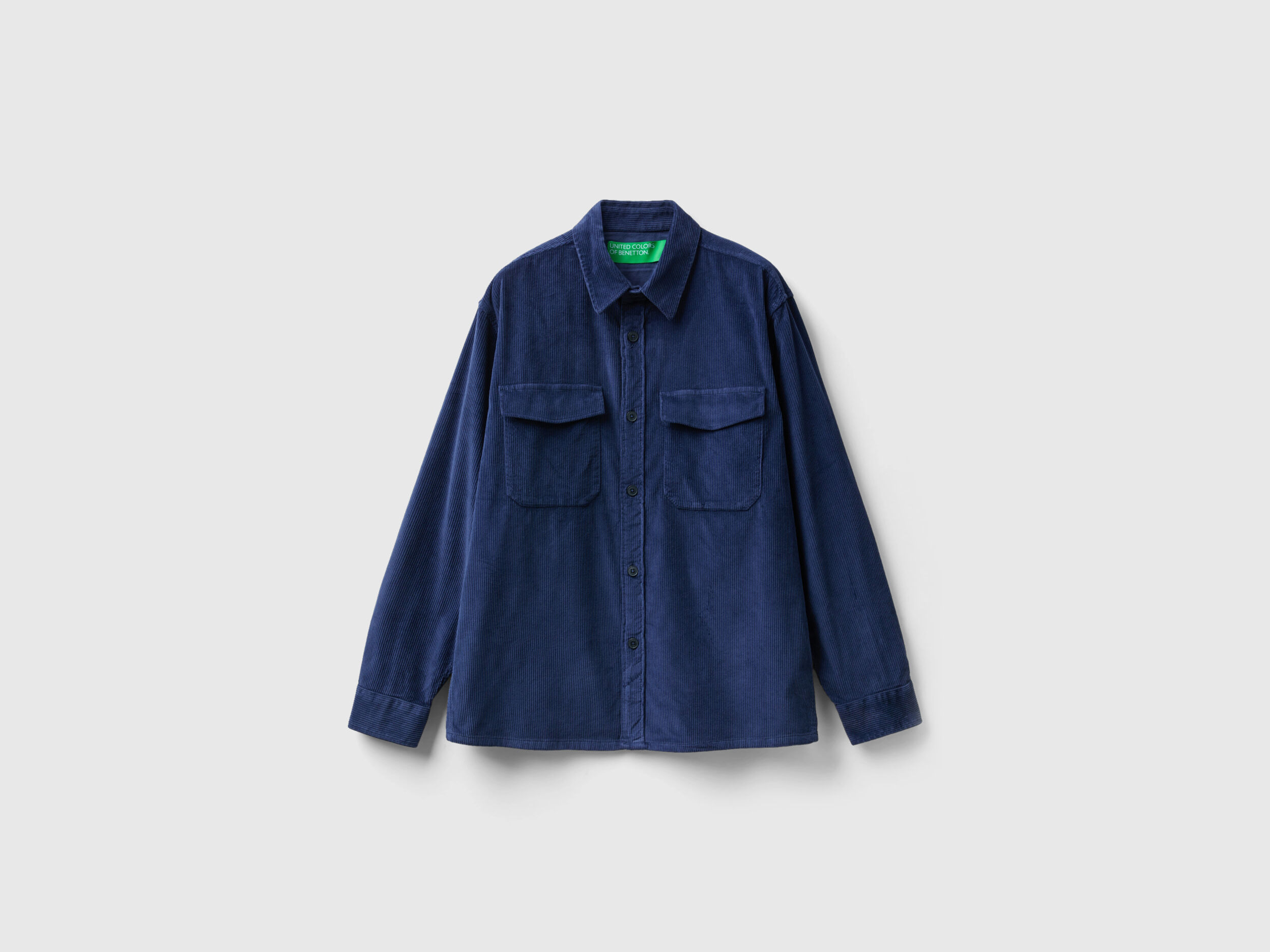 Camisa de pana Azul Oscuro Benetton