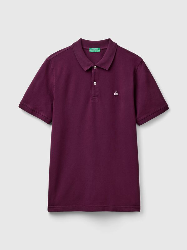 Polo morado oscuro slim fit Hombre