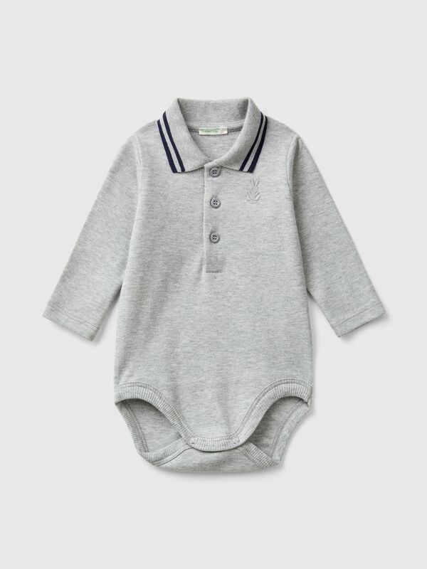 Body de estilo polo de algodón orgánico Recién nacidos