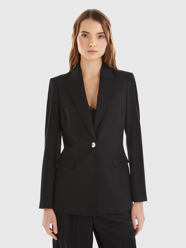 Blazer en mezcla de viscosa y lana Mujer