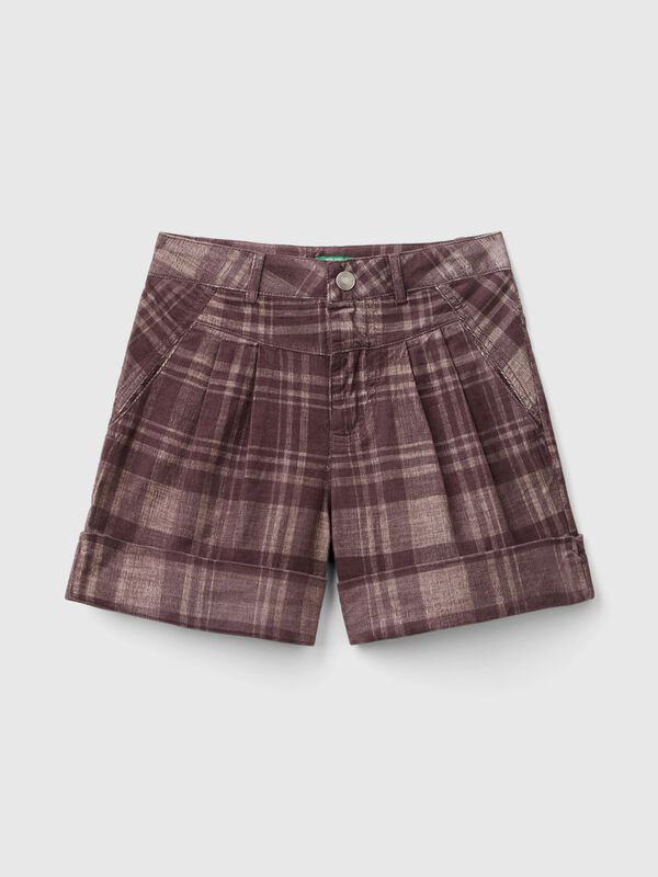 Bermudas de tartán de pana Niña