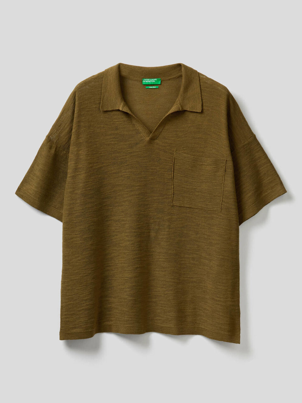 Polo de algodón y lino mixto image number 1