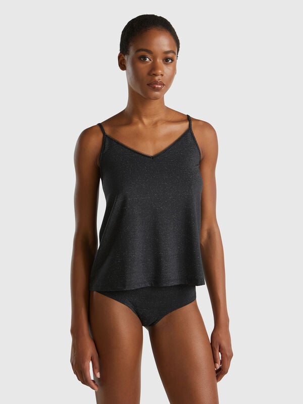 Camiseta de tirantes con lúrex Mujer