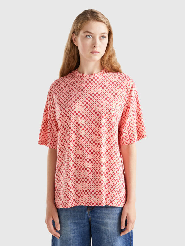 Camiseta con estampado de ondas Mujer