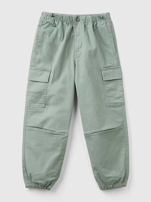 Pantalón parachute de algodón elástico Niño