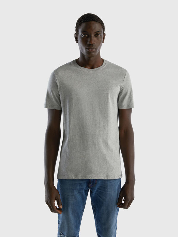 Camiseta gris jaspeada Hombre