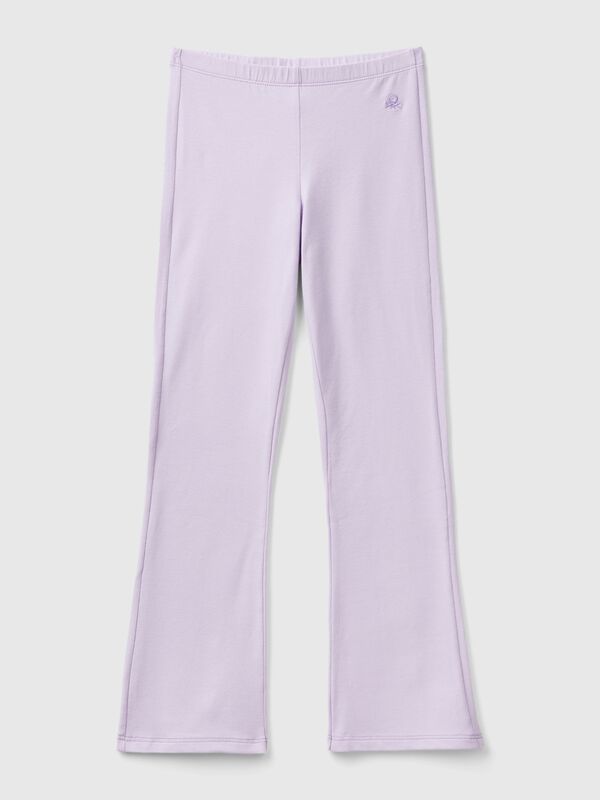 Leggings acampanados de algodón elástico Niña
