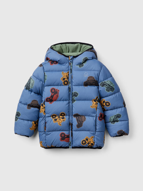 Cazadora con estampado de tractores Niño